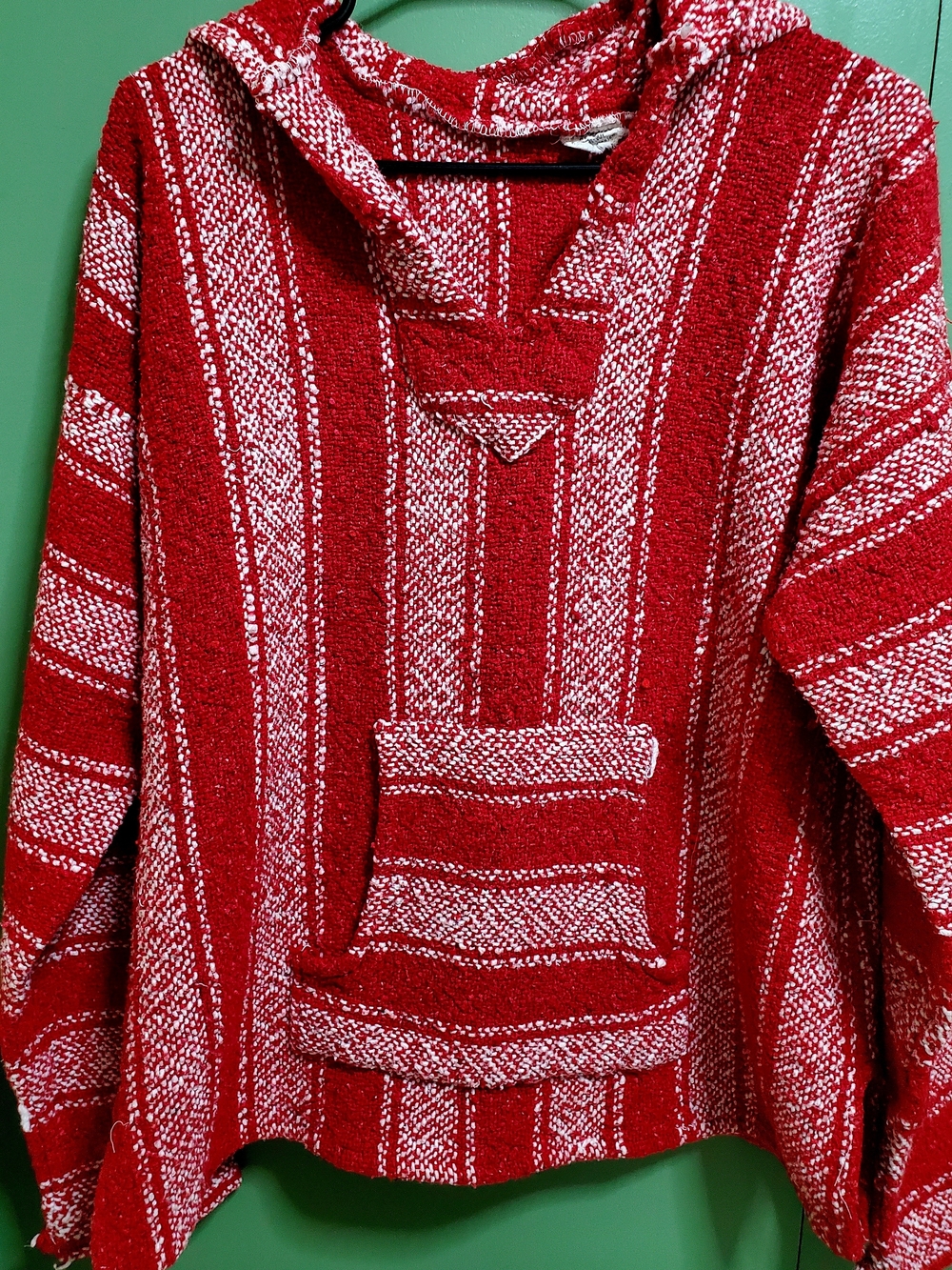 Vintage Red and White Baja Hoodie Sweater